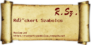 Rückert Szabolcs névjegykártya